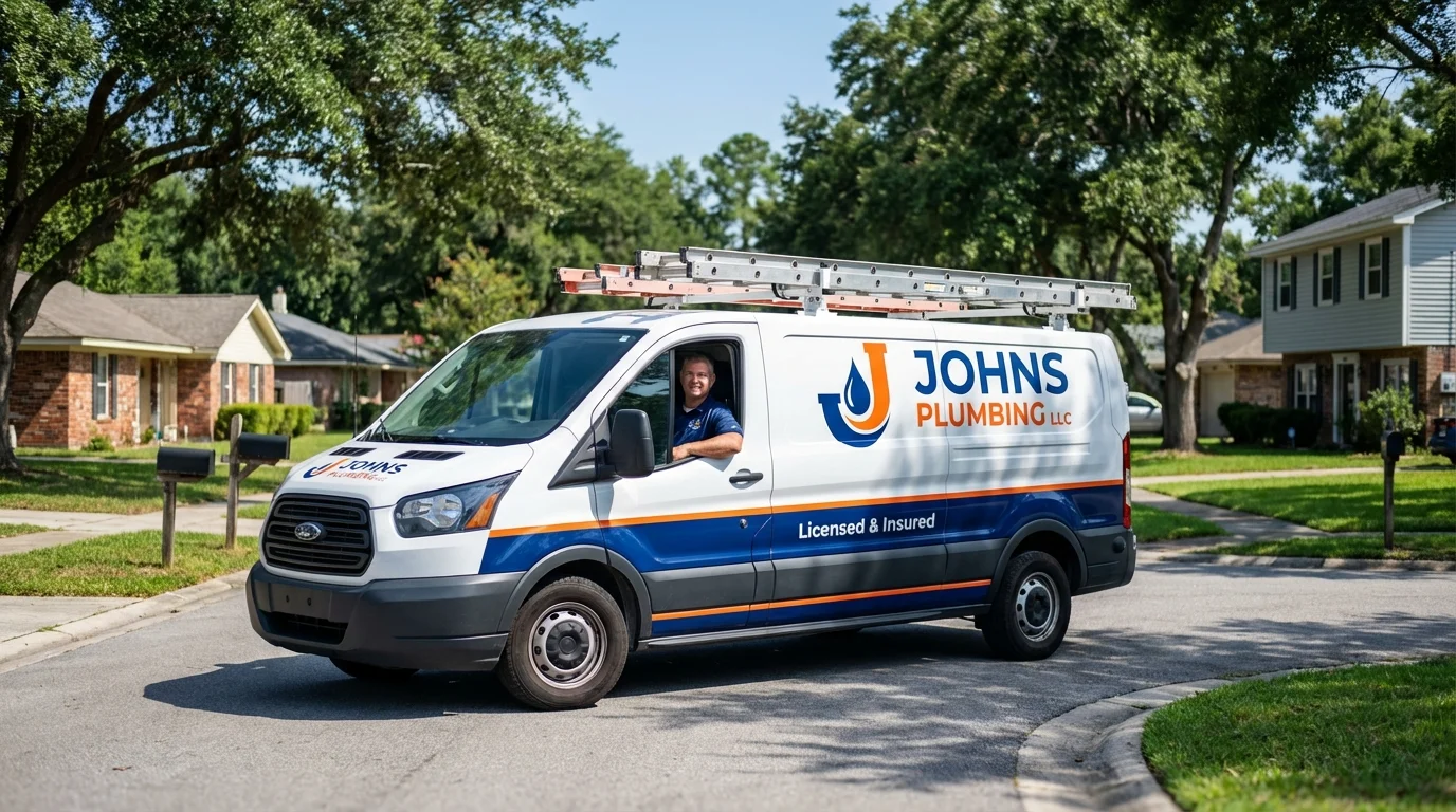 Johns Plumbing LLC service van in West Portsmouth, OH