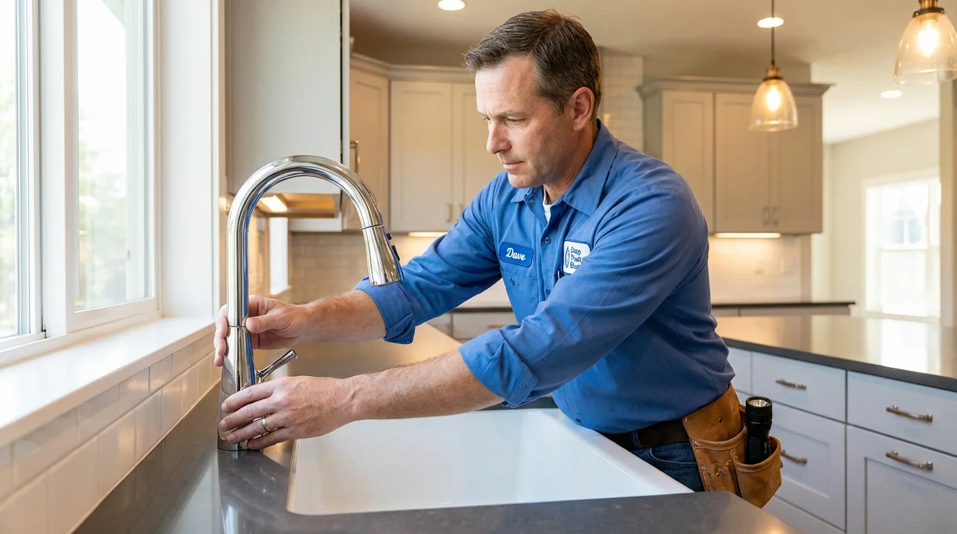 Kitchen faucet installation by Johns Plumbing LLC in West Portsmouth
